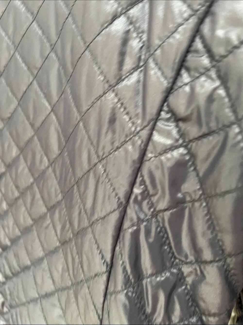 Michael Kors Navy Quilted Collarless Puffer Jacket with Gold Hardware